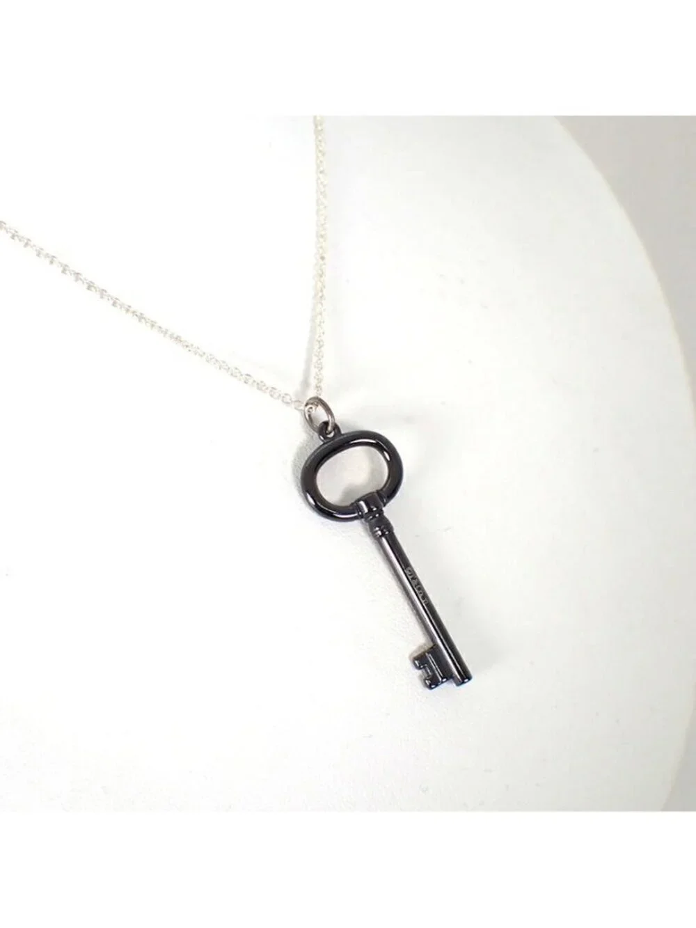 Tiffany & Co 925 Titanium Key Pendant Necklace